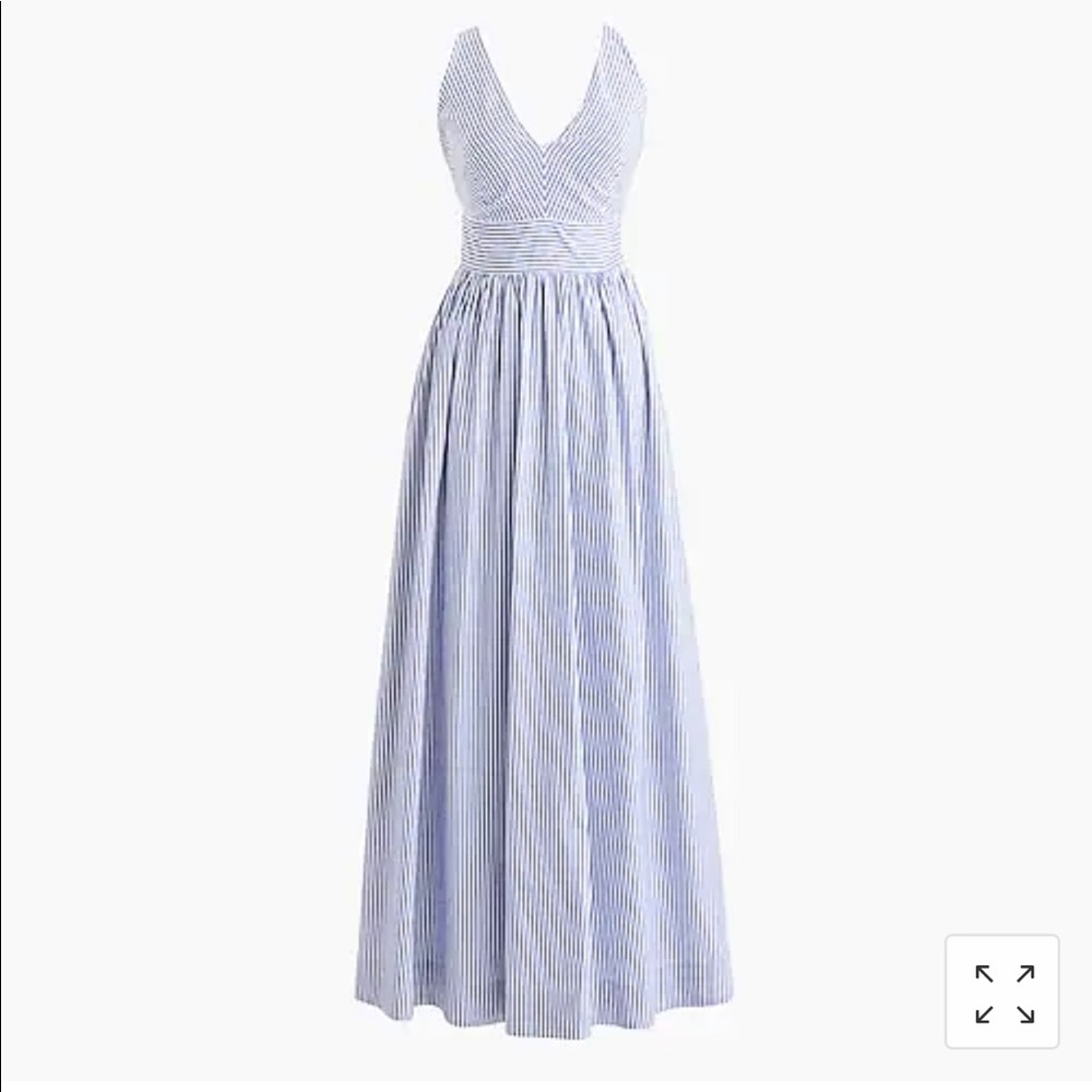 NWT J.Crew Striped Maxi Dress in Cotton Poplin
